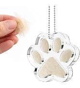 AXEFUN Pet Fur Keepsake Paw – Clear Acrylic Pet Memorial Ornament with Magnetic Openable Memory C...