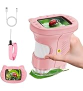 2.4" Screen Pocket Kids Microscope: 1000X Handheld Microscope for Photo and Video - Portable Scie...