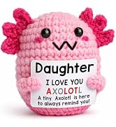 WEYON Easter Basket Stuffers for Teen Girls & Kids, Handmade Crochet Axolotl, Cute Trendy Gift fo...
