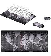 Ospelelf Ergonomic Mouse Pad and Keyboard Stand Wrist Rest Pad Set with Large Mousepad Desk Mat, ...