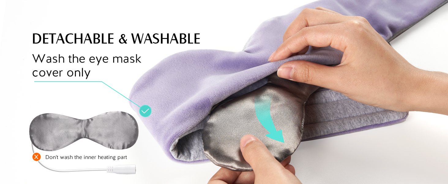 Heated Eye Mask, Warm Eye Compress Mask for Dry Eyes, USB Electric Eye Heating Pad