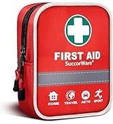 130 Pieces First Aid Kit with Hospital Grade Medical Supplies - Includes Emergency Blanket, Banda...
