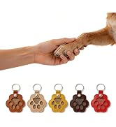 FRAWENLECO Pet Hair Keepsake Keychain 5PCS, Memorial Leather Paw Keychain for Collecting Cat Dog ...