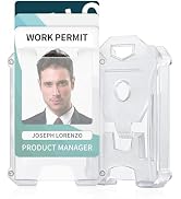 Uniclife 2 Pack Transparent Heavy Duty Badge Holder Vertical Hard Plastic Case with Clear Window ...