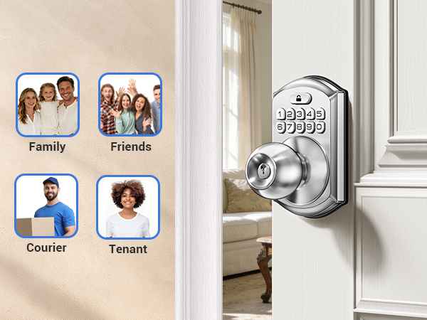 keypad door lock with handle