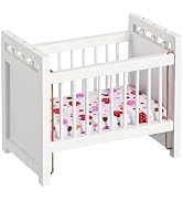 NUOBESTY Dollhouse Miniature Furniture Mini Crib Doll Cradle Doll Decoration Mini Baby Bed Crib C...