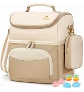 MATEIN HER Insulated Lunch Bag for Women, Large Double Decker Lunchbox Tote | 10 Reusable Ice Cub...
