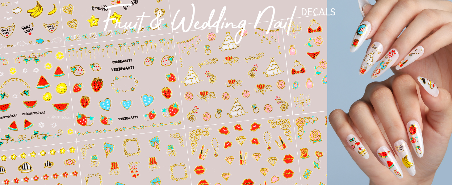 10 Sheets Cute Nail Stickers for Kids