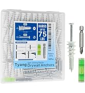 #8 Self Drilling Drywall Anchors and Screws Kit, 140 Pieces, Heavy Duty Wall Anchors for Sheetroc...