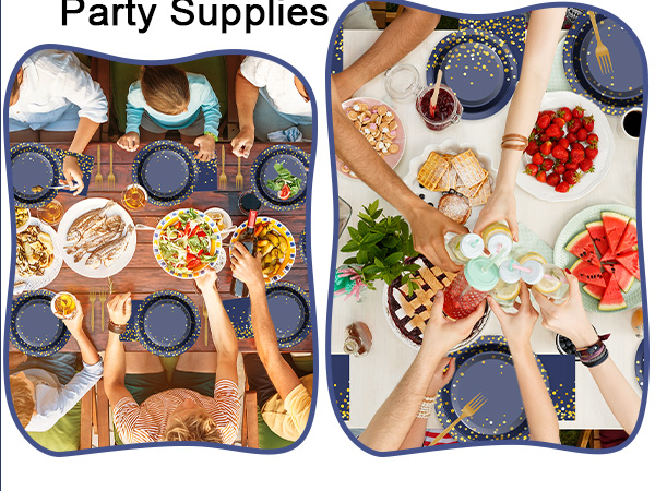 Blue and Gold Party napkins