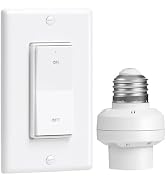 TREEWELL Remote Control Light Bulb Socket with Decorator Rocker Wall Switch | 200FT Range Wireles...