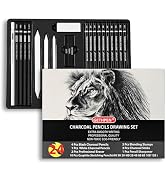 Drawing Sketching Pencil Set, 24 Piece Pro Artist Sketch Kit - Graphite Pencils (12B-4H),Charcoal...