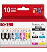 PGI-280XXL CLI-281XXL Compatible Ink Cartridges 10 Pack, Replacement for Canon 280 281 Ink Cartri...