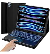 MicroPack iPad Pro 12.9 Case with Keyboard - 2022, Detachable Wireless, 7 Color Backlit, Compatib...