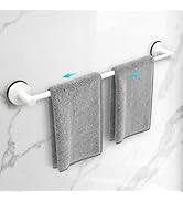 Adjustable Suction Cup Towel Bar for Bathroom Wall,14.6Inch~24 Inch Towel Racks for Bathroom,Stai...