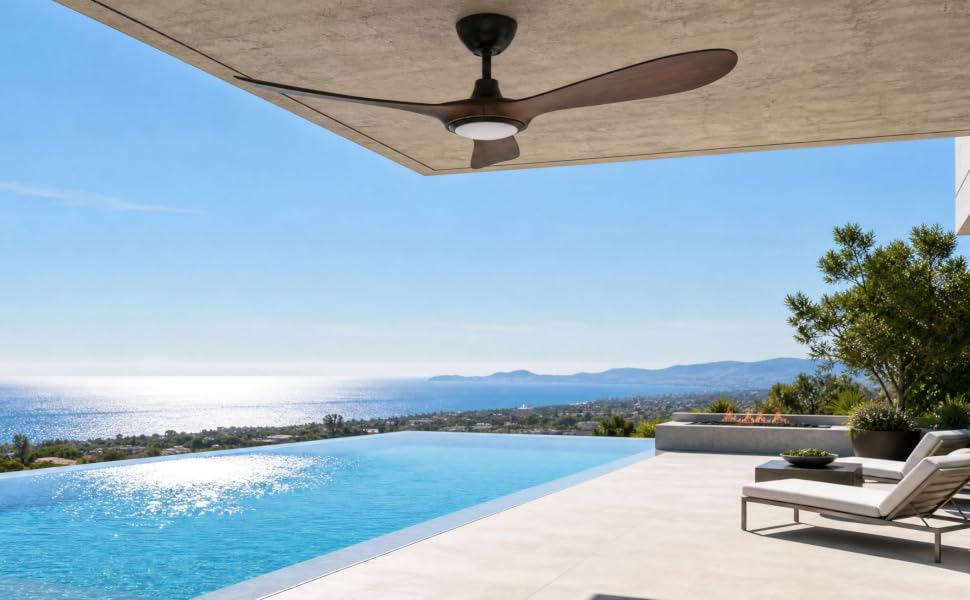 Outdoor Fan Poolside Scene