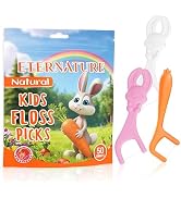 Kids Dental Floss Picks 100ct, Biodegradable Bunny & Carrot Flossers, Fun Easter Basket Stuffers ...