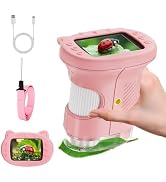 2.4" Screen Pocket Kids Microscope: 1000X Handheld Microscope for Photo and Video - Portable Scie...