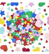 BEISHIDA 1040 PCS Glitter Foam Stickers,Heart Stars Shapes Self-Adhesive Sparkle Stickers for Kid...