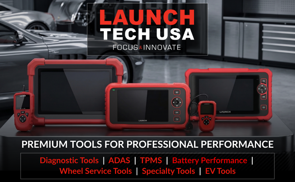 Launch Tech USA diagnostic tools ADAS TPMS battery wheel service EV tools