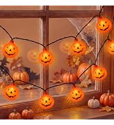GOOTHY Halloween Pumpkin String Lights, 8.5Ft Outdoor Halloween Decorations Lights with 10 Jack-O...