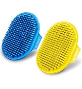 Dog Grooming Brush, CWXZSTM Pet Shampoo Bath Brush Soothing Massage Rubber Comb with Adjustable R...