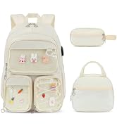 ACESAK 3PCS Girls Backpack Set - Kawaii Ita Backpack Pins with Lunch Bag | Pin Display Backpack f...