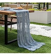 GIVERARE Table Runner Cheesecloth, 35x120in Gauze Boho Rustic Tabletop, 10ft Washable Cheese Clot...