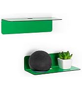 OAPRIRE Wall Mount Shelves Set of 2 for Bedroom, Bathroom, Kids Room & More - Drill Free Acrylic ...