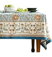 patdrea Designer French Rectangle Table Cloth,Blue Italian Floral Tablecloths,Provencal Country S...