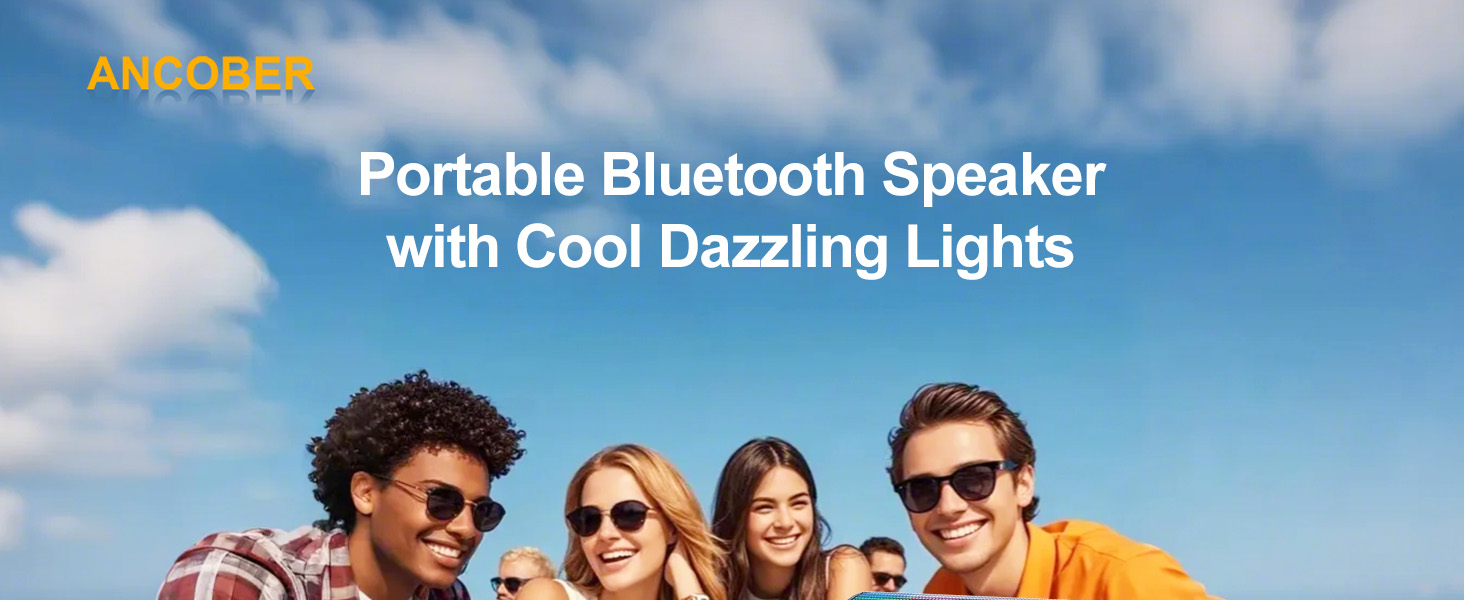 Portable Bluetooth Speaker Wireless BT 5.3 HD Loud Sound Speaker wITH Lights