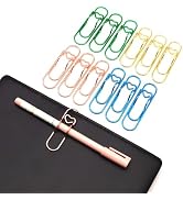 NELJIBEHU 12 Pcs Metal Pen Holder Clips for Notebook, Planner Accessories, 2.8-Inch Jumbo Heart P...