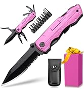 Gifts for Women, Mom, Wife, Girlfriend, Best Friend, Christmas, P-ink Multitool Knife - Gifts for...