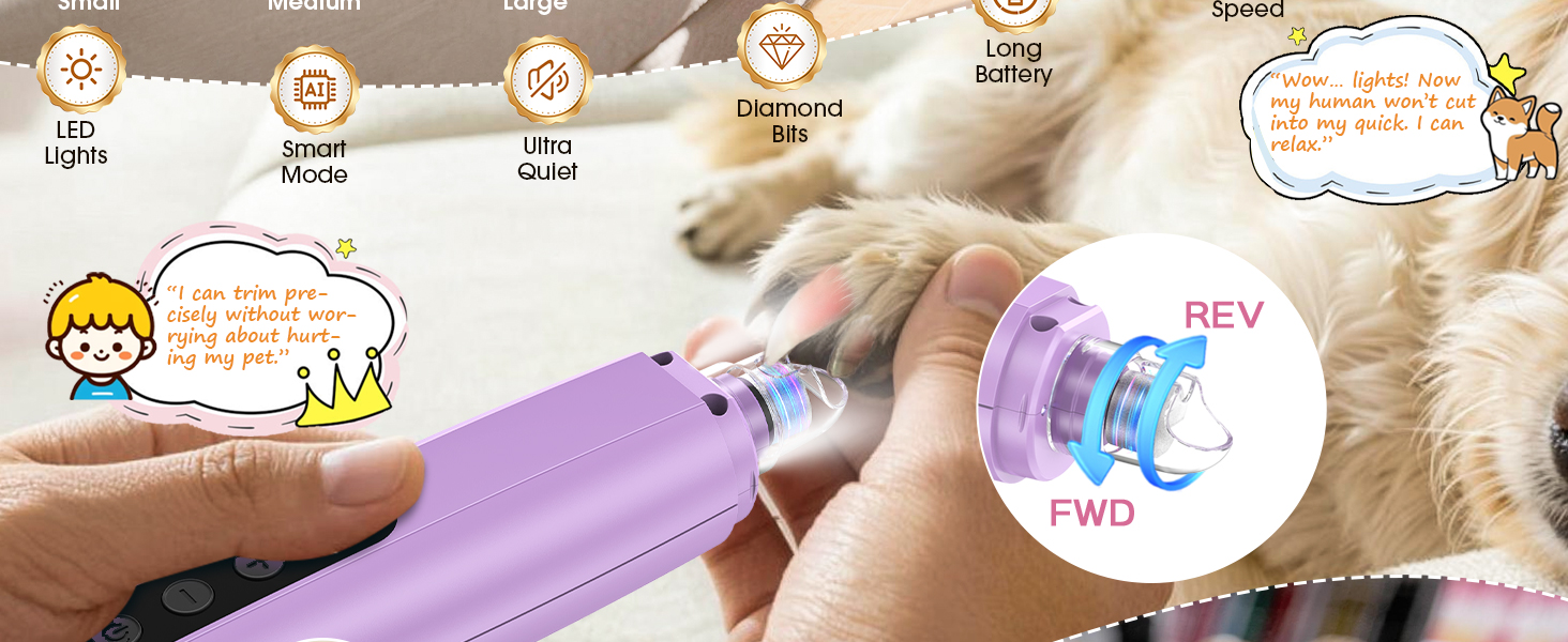dog nail grinder with light