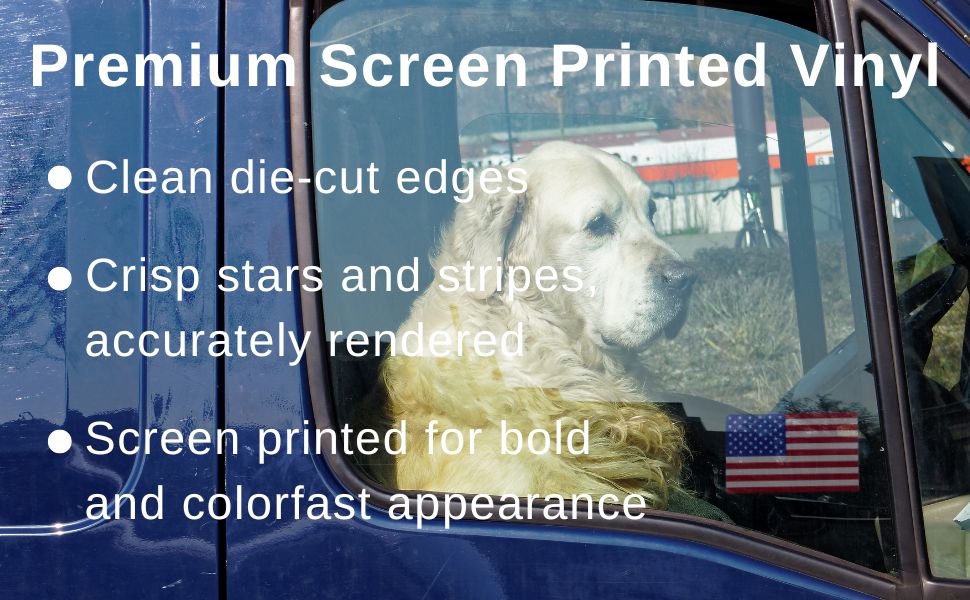 Applied static cling patriot decal to the interior side of a vehicle glass window