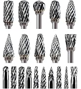 20 Pcs Carbide Burr Bits 1/8" Shank Compatible with Dremel Milwaukee Metal Grinding Wood Stone St...