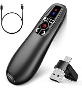2-in-1 USB Type C Presentation Clicker, Clicker for PowerPoint Presentations, Rechargeable Wirele...