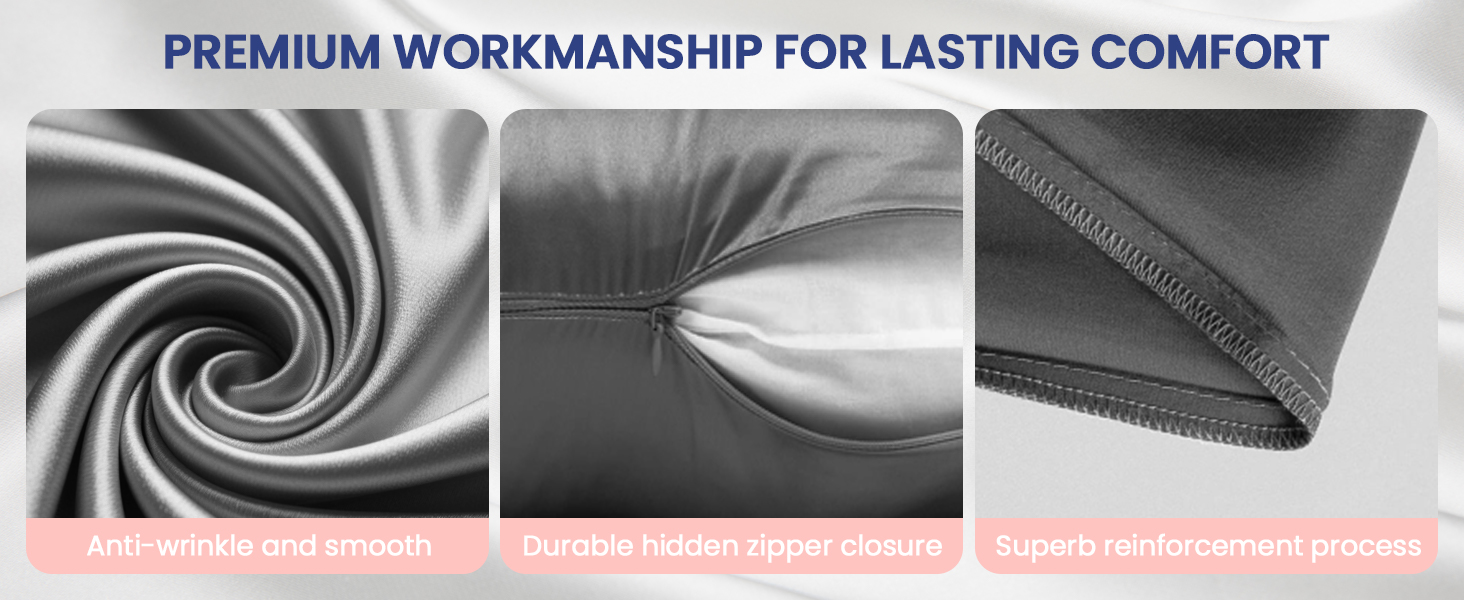 satin pillow case with zipper