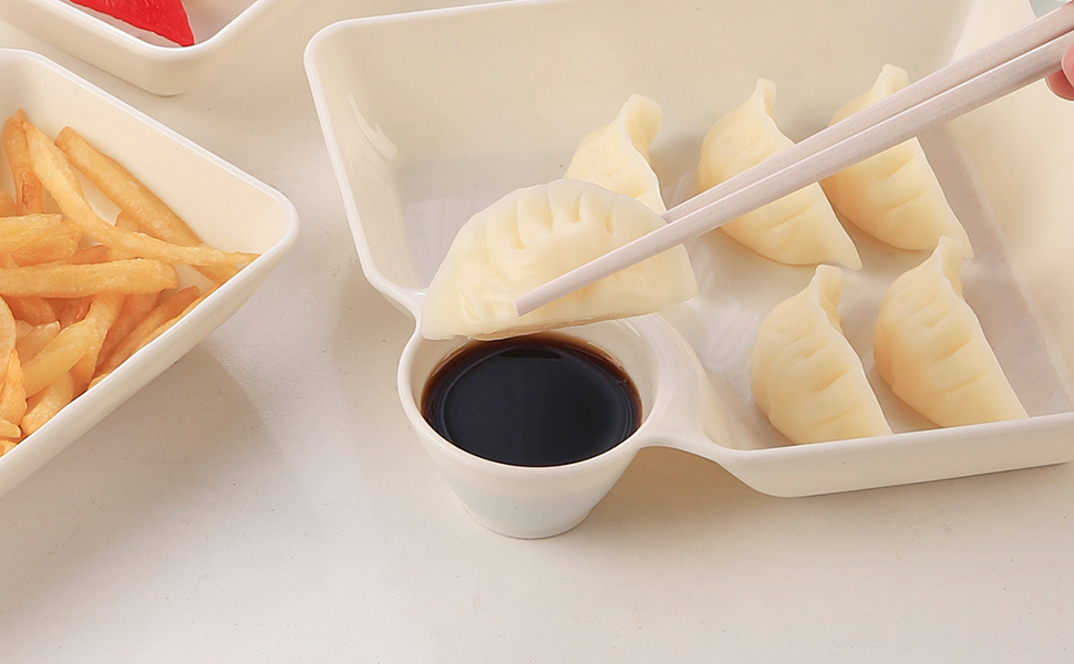 Serving tray with sauce holder