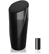 SGLRT Car Trash Can Bin with Lid - Car Garbage Can Cup Holder - Black Mini Leakproof Vehicle Tras...