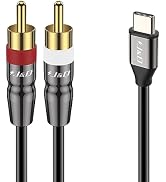 J&D USB C to 2 RCA Cable, USB Type-C to 2RCA Male Audio Stereo Y Splitter Cable Cord Compatible f...