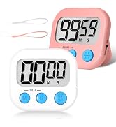 ZILLEEN Classroom Timer for Kids Teachers 2 Pack Digital Timers, White & Pink