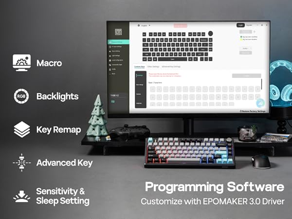 EPOMAKER TH80 V2 Tri-Mode Wireless Mechanical Gaming Keyboard