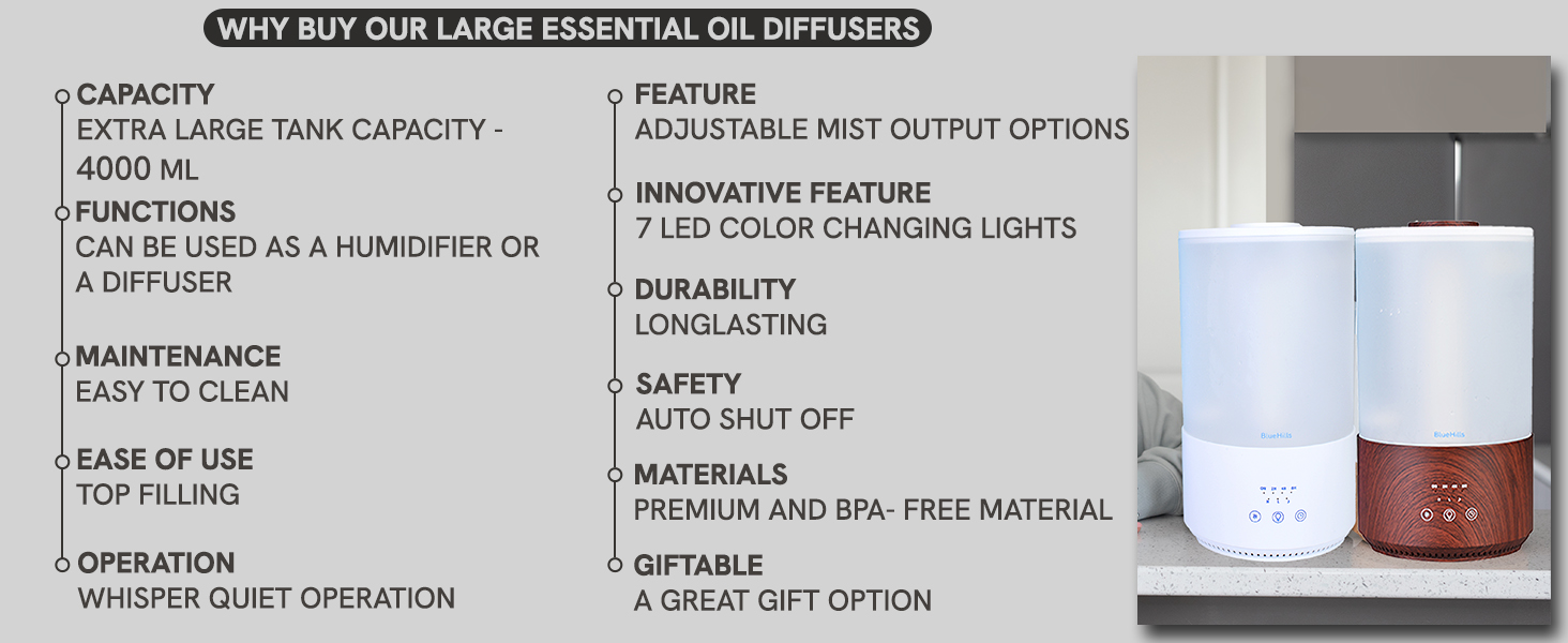 gallon diffuser humidifier difusor essential oil for big room long lasting diffuser for home
