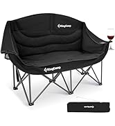 KingCamp Double Camping Chair, Oversized Heavy Duty 550lbs Loveseat for Adults Portable Folding X...
