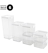 Home-Complete Food Storage Containers - 6-Piece Containers with Lids Set for Pantry Organization ...
