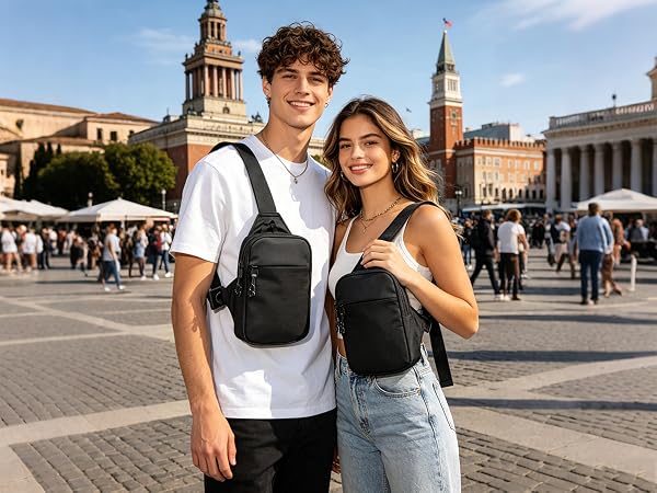 Mini Sling Bag for Men Crossbody,Small Chest Bag Casual