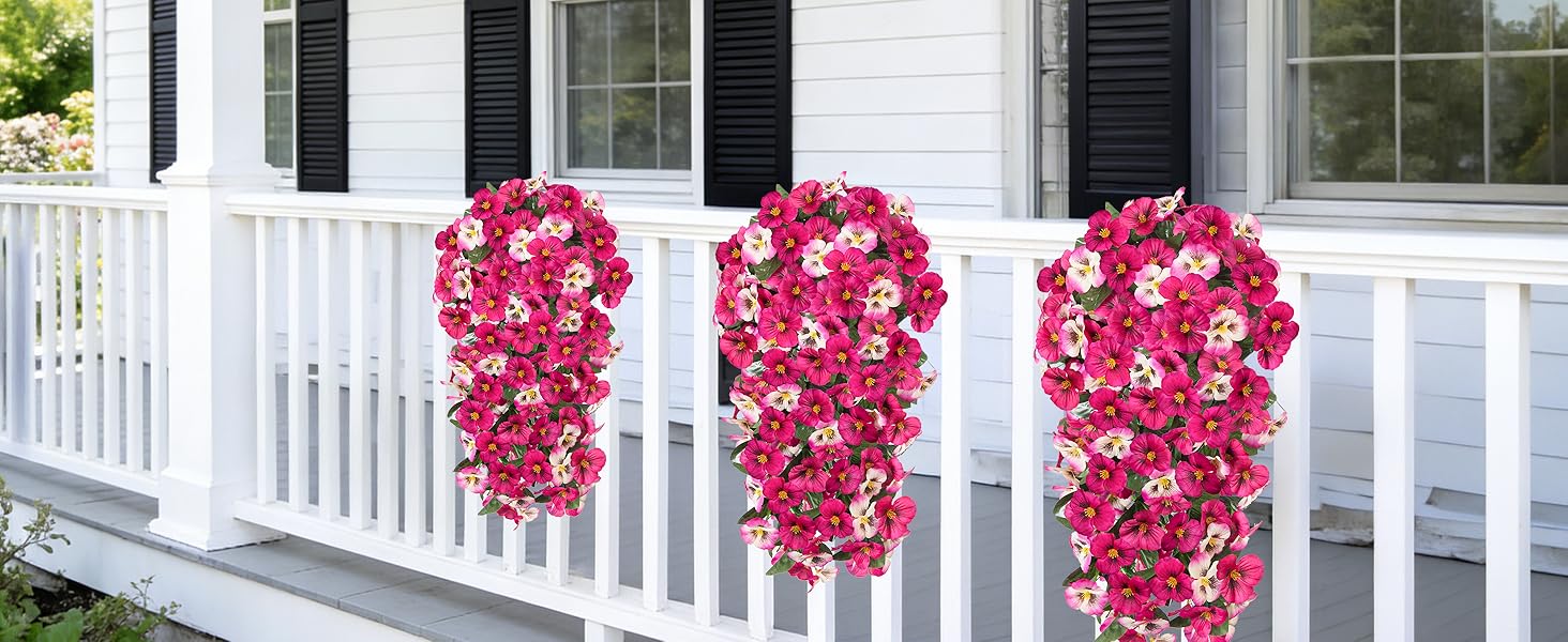 Mix Rose Faux Silk Pansy for hanging