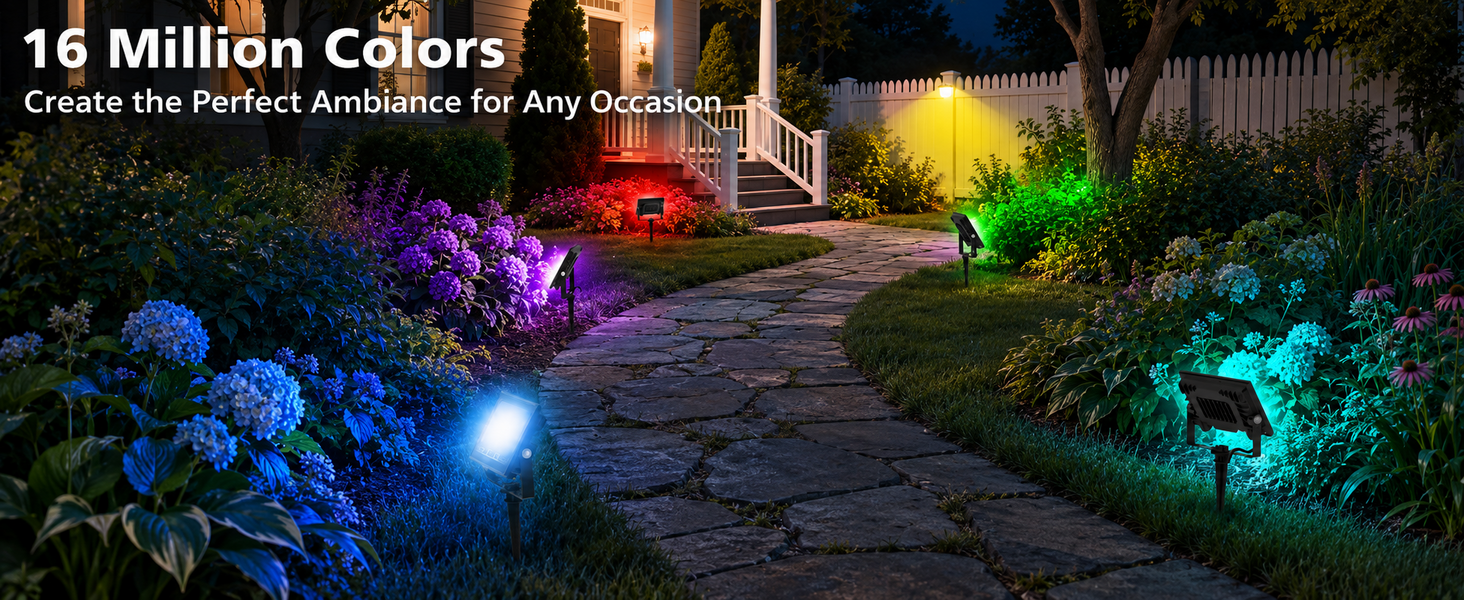 T-SUN 30W RGBCW LED Flood Lights Bluetooh and Remote-16 million colors