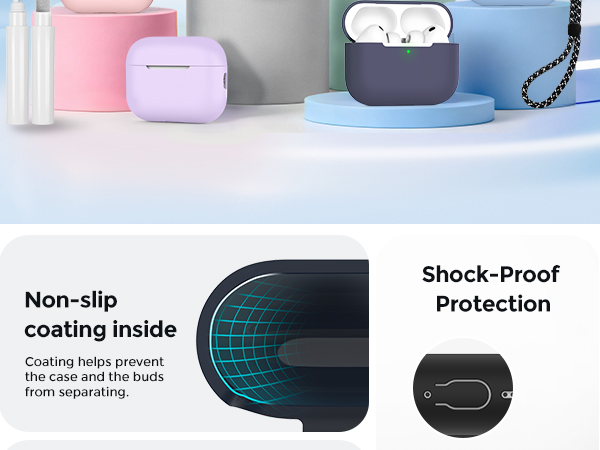 AirPods Pro 3 Case Cover (2025) with Cleaning Kit Soft Silicone AirPods Pro 3rd Generation Case